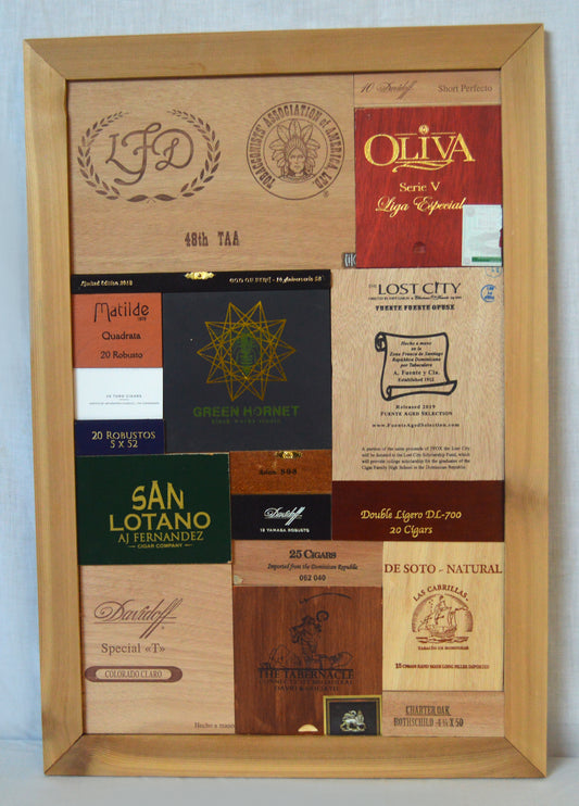 Framed Cigar Box Collage